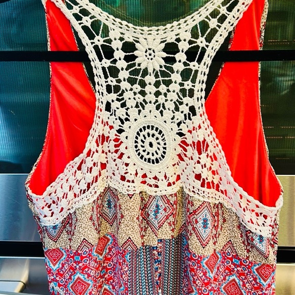 Love Reign Pink and Orange Halter Midi‎ Sundress - Picture 4 of 6